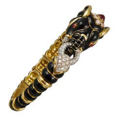 David Webb Diamond Ruby Elephant Bangle 10