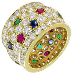 Cartier Nigeria Diamond, Ruby, Sapphire and Emerald Band Ring 5