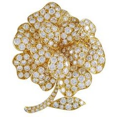 Van Cleef and Arpels Diamond Flower Brooch 11