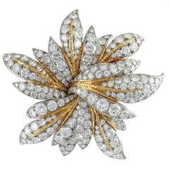 Van Cleef & Arpels Diamond Gold Floral Brooch 6