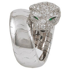 Cartier Panthere Emerald Diamond Ring 9