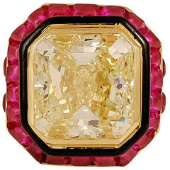 David Webb 15.08ct Natural Yellow Diamond Ring 3