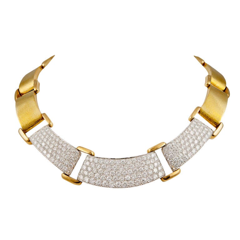 David Webb Gold Diamond Necklace For Sale