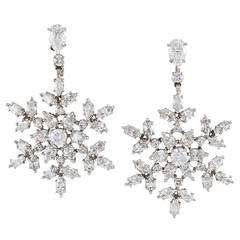 Harry Winston Diamant de Neige Diamond Snowflake Earrings 1