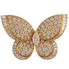 Van Cleef & Arpels Diamond Gold Butterfly Brooch 12