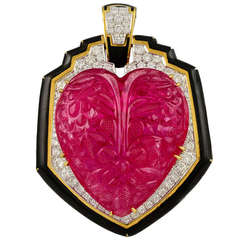 David Webb Pink Tourmaline Diamond Pendant/Brooch 10