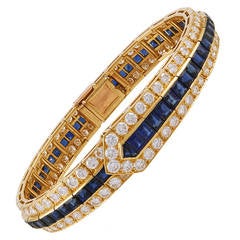 Van Cleef & Arpels Sapphire Diamond Gold Bracelet 2