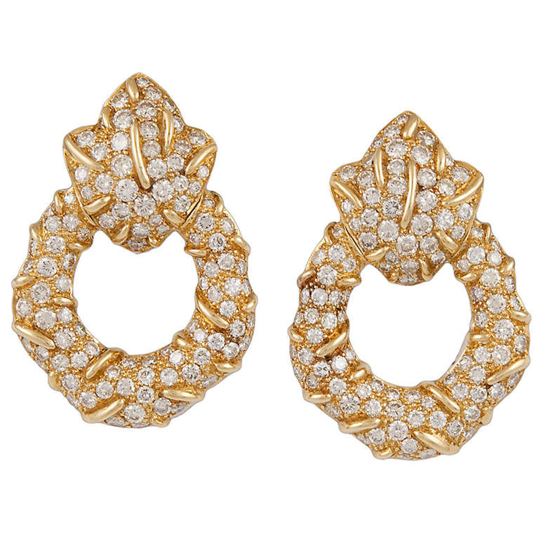 Cartier Diamond Earrings For Sale at 1stdibs