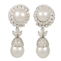 South Sea Pearl Diamond Earrings 3