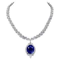 Ceylon Sapphire and Diamond Necklace