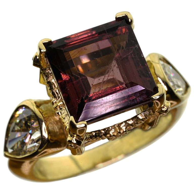 William Llewellyn Griffiths Diamonds and Tourmaline Romantic Rites Ring
