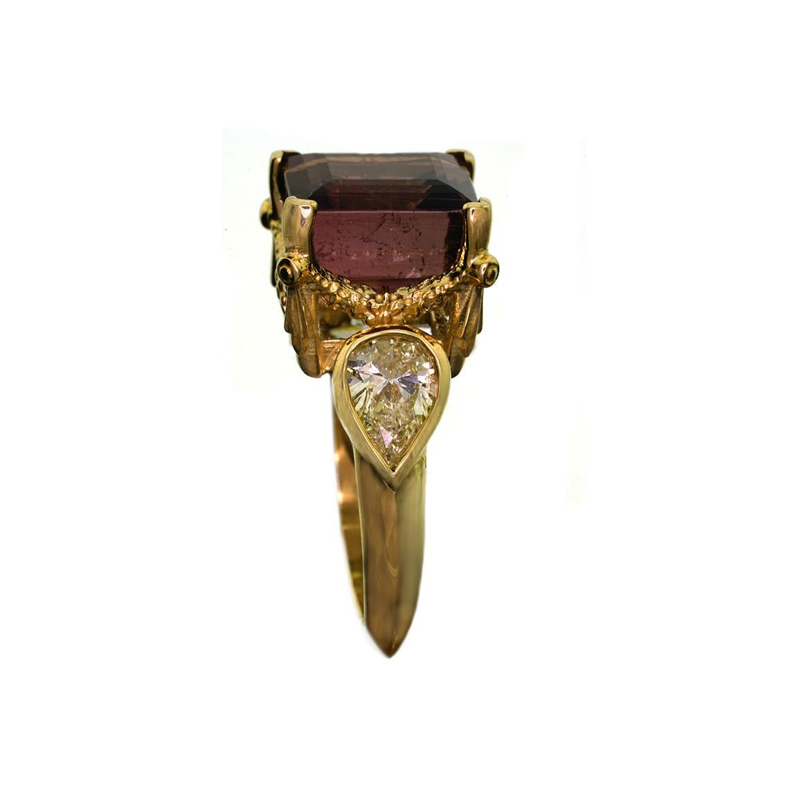 William Llewellyn Griffiths Diamonds and Tourmaline Romantic Rites Ring im Zustand „Neu“ in Melbourne, Vic