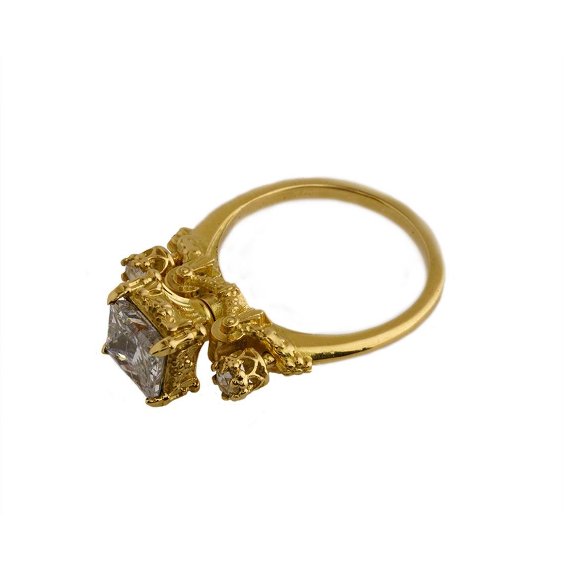 Victorian Heavenly Infatuation Ring in 18 Karat Yellow Gold with Diamonds