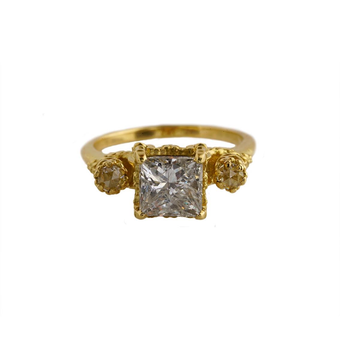 Rose Cut Heavenly Infatuation Ring in 18 Karat Yellow Gold with Diamonds