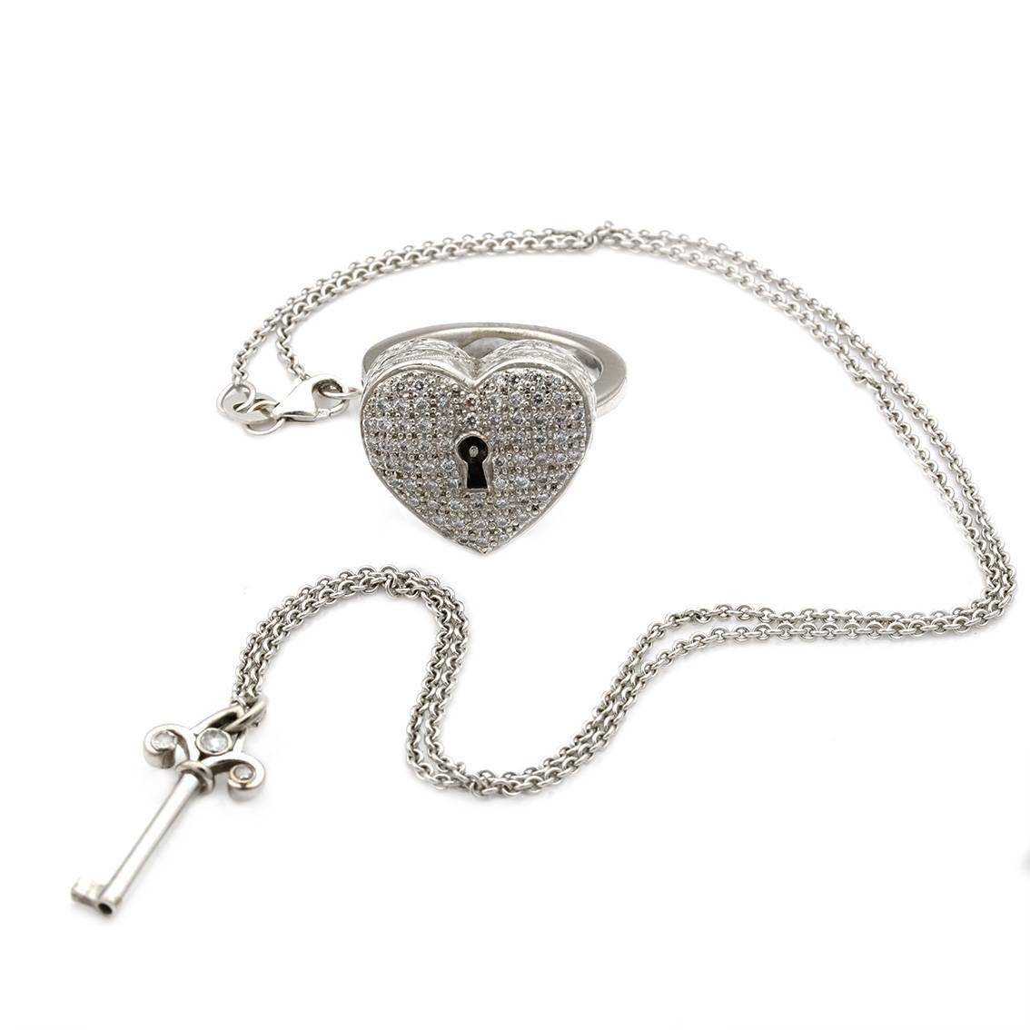 Round Cut Diamond Heart Locket and Key Victorian Poison Ring in 18 Karat Gold and Diamonds