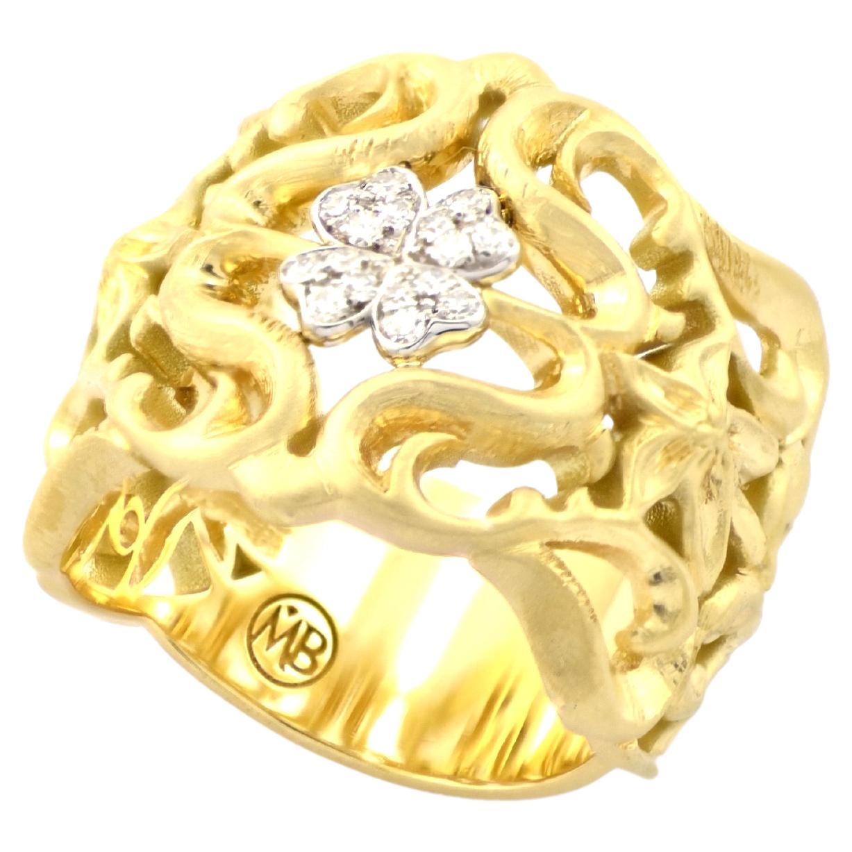 Made to Order Yellow White Gold Co Designed Margherita Burgener C Margaroli Ring For Sale
