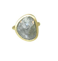Pale Blue Rose Cut Sapphire Ring