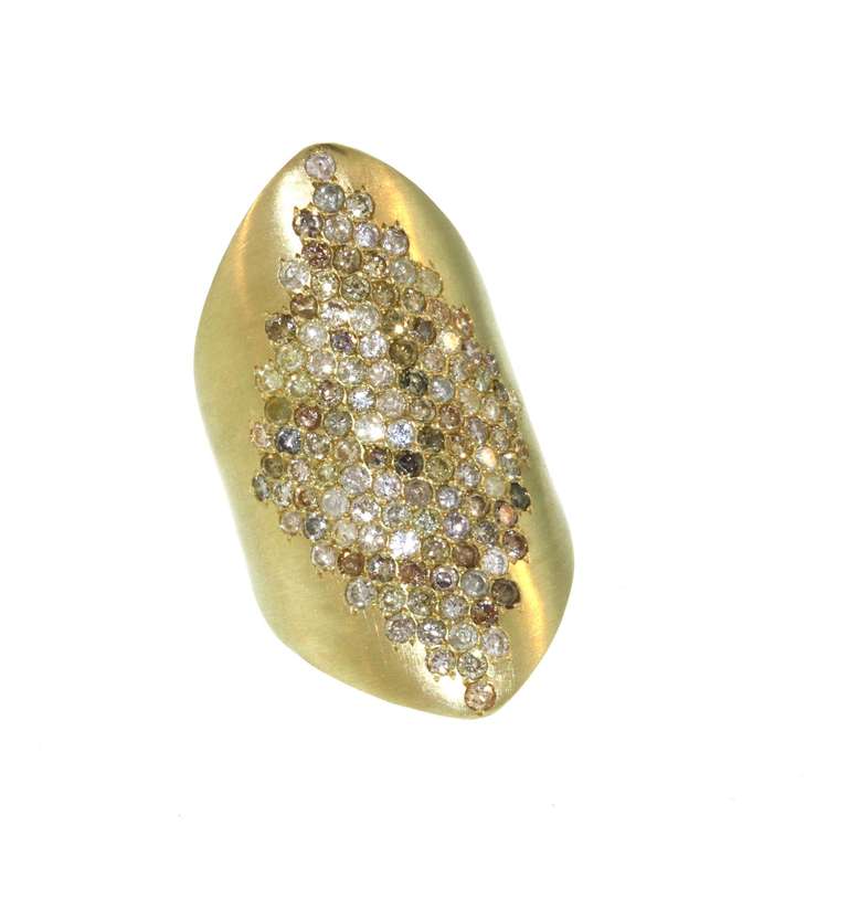 Scattered Diamond Shield Ring