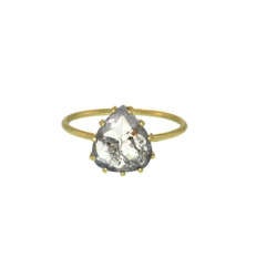 Light Grey Diamond Slice Ring