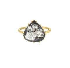 Dark Grey Diamond Slice Ring