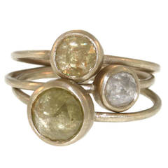 Three Part Opaque Diamond Gold Ring