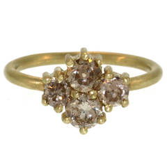 Diamond Gold Cluster Engagement Ring