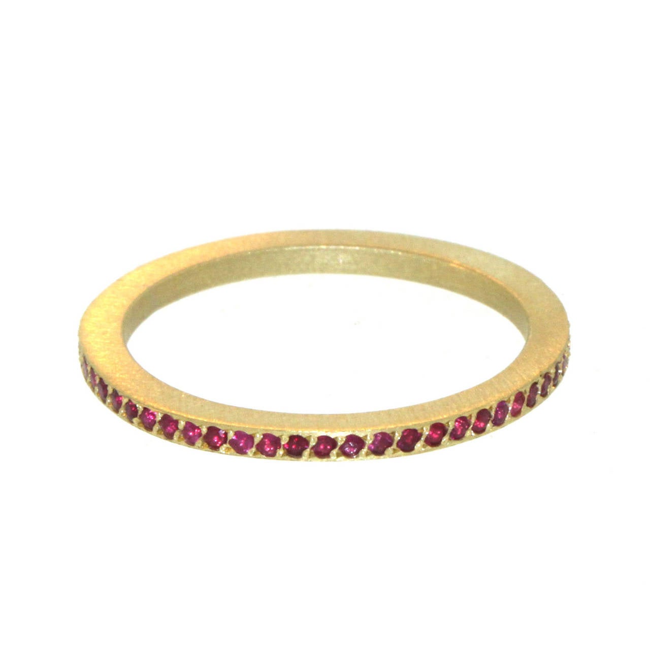 Thin Ruby Pavé Band For Sale
