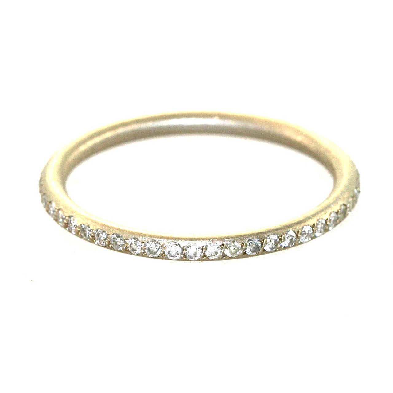 White Gold Round Pavé Band For Sale