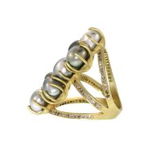 Seven Seas Pearl Diamond Gold Ring