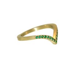Emerald Gold Bird Ring
