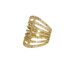 Pavé Diamond Gold Corset Ring