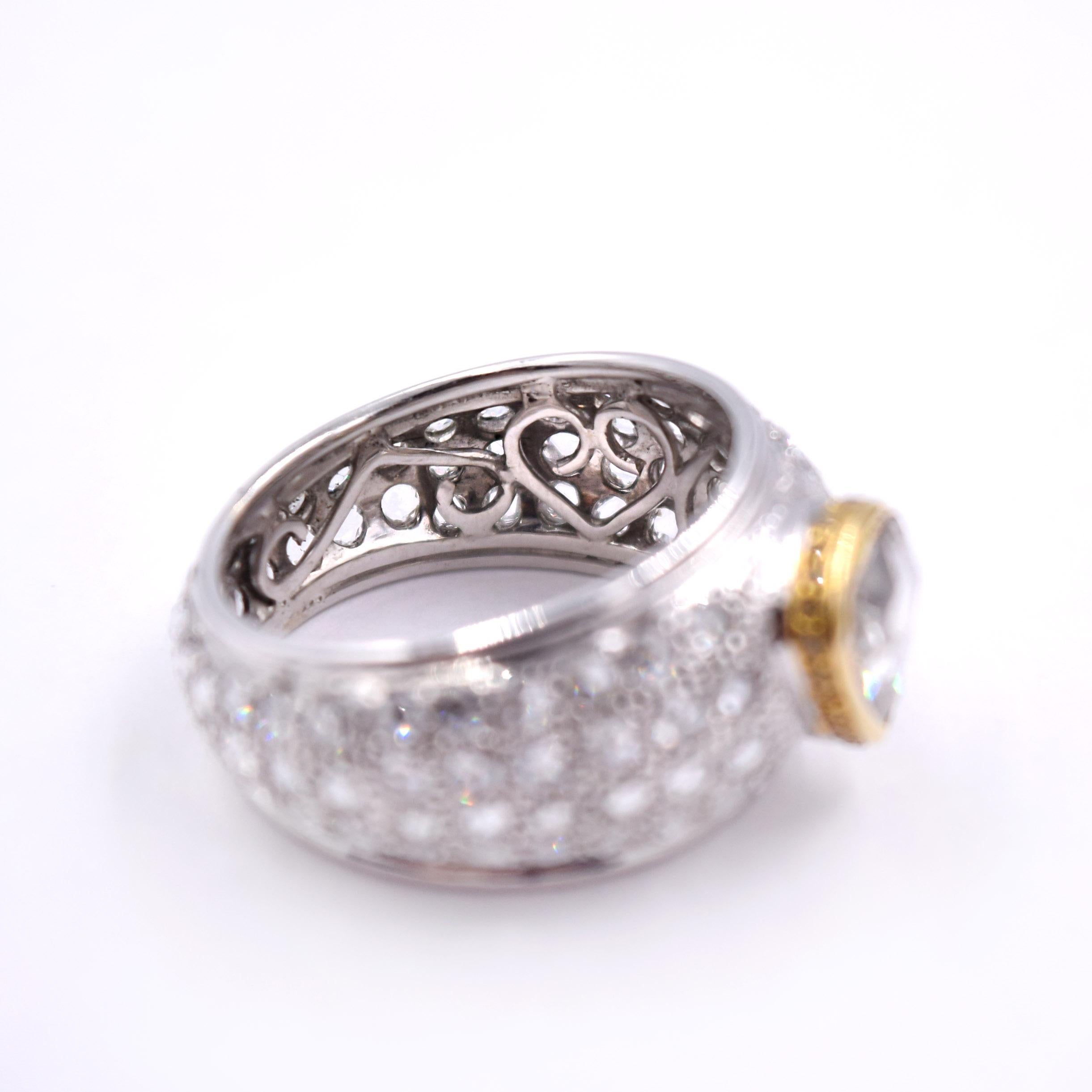 Pear Cut Sethi Couture 3.13 Carat Rose Cut Diamond Statement Ring in 18 Karat White Gold For Sale
