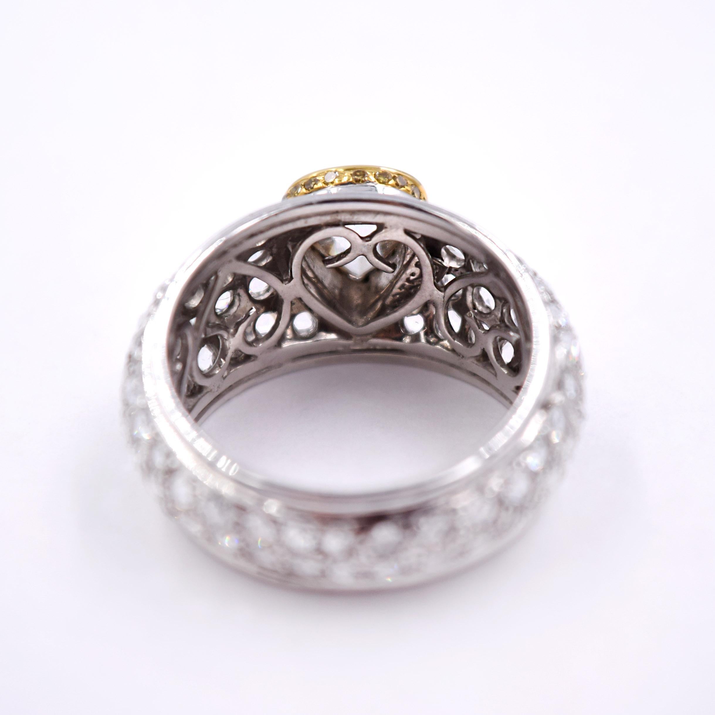 Women's Sethi Couture 3.13 Carat Rose Cut Diamond Statement Ring in 18 Karat White Gold For Sale