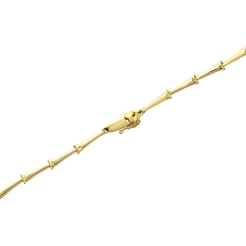 Retro Diamond Necklace/Headpiece, in Bimetal 18K Gold Flexible Bamboo Links For Sale