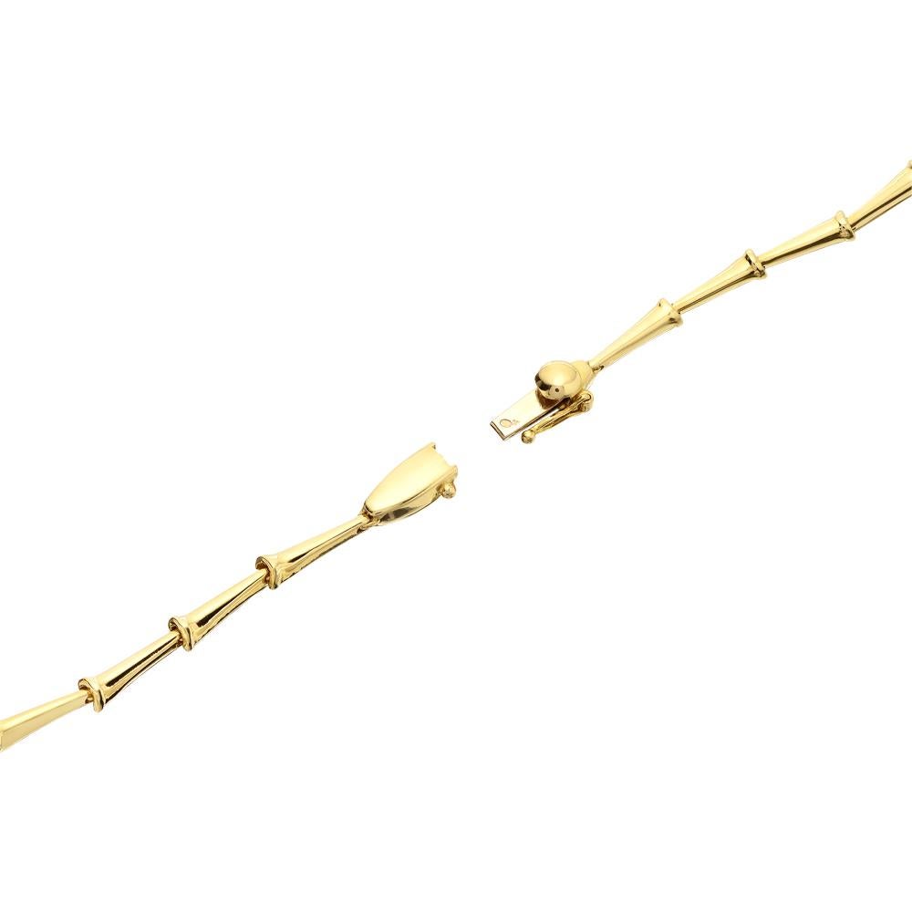 Round Cut Diamond Necklace/Headpiece, in Bimetal 18K Gold Flexible Bamboo Links For Sale