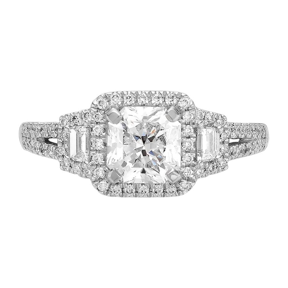 IGI Certified Diamond Engagement Ring, in 18K White Gold, Hand Cut Lucere  For Sale