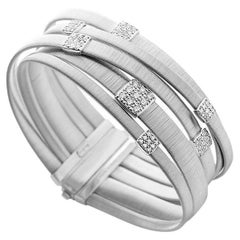 Marco Bicego Five-Strand Maisai Bracelet with Diamonds in 18 Carat White Gold