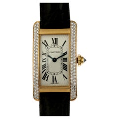 Cartier Tank Americaine Damenuhr in Diamanten & 18 K Rose Gold