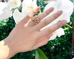 Marco Bicego 18K Yellow Gold Diamond 7 wire Wide Ring, Marrakech, Couture Model