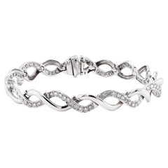 Bracciale “Infinity Link” con diamanti in oro bianco 18 carati – Lusso contemporaneo di seconda mano
