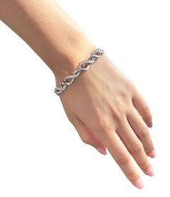 Diamond Infinity Link Bracelet in 18K White Gold Contemporary Luxury Estate