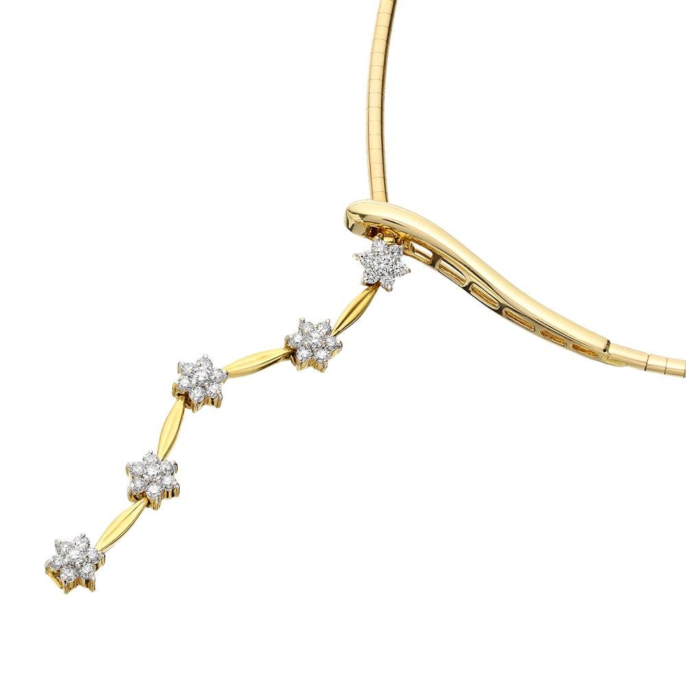 Diamant-Halskette mit Schlangen-/Schlangenmotiv aus 18 Karat Gelbgold im Zustand „Hervorragend“ im Angebot in London, GB