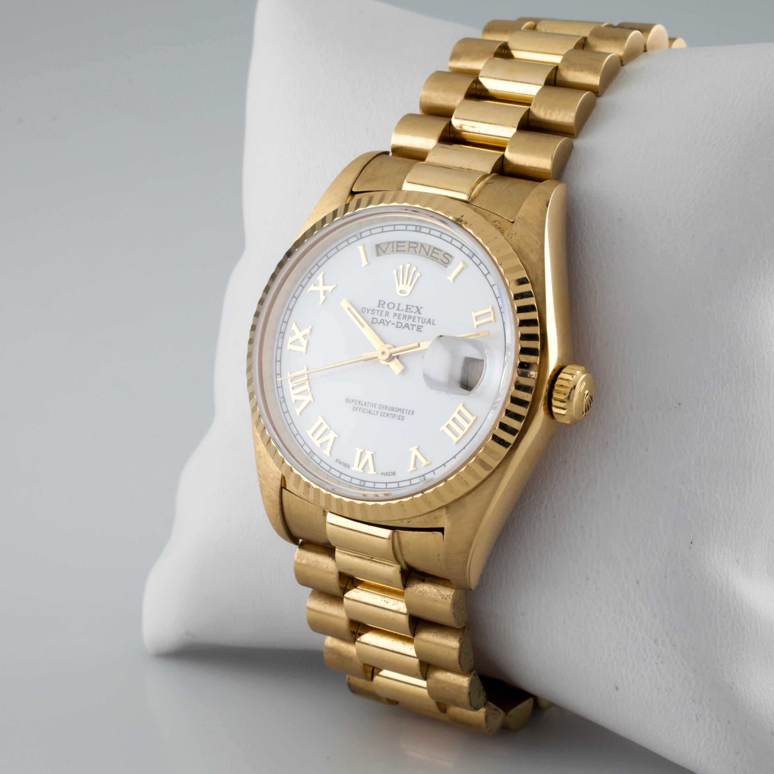Rolex Men's President Day-Date Automatic 18 Karat Yellow Gold Watch In Good Condition In Sherman Oaks, CA
