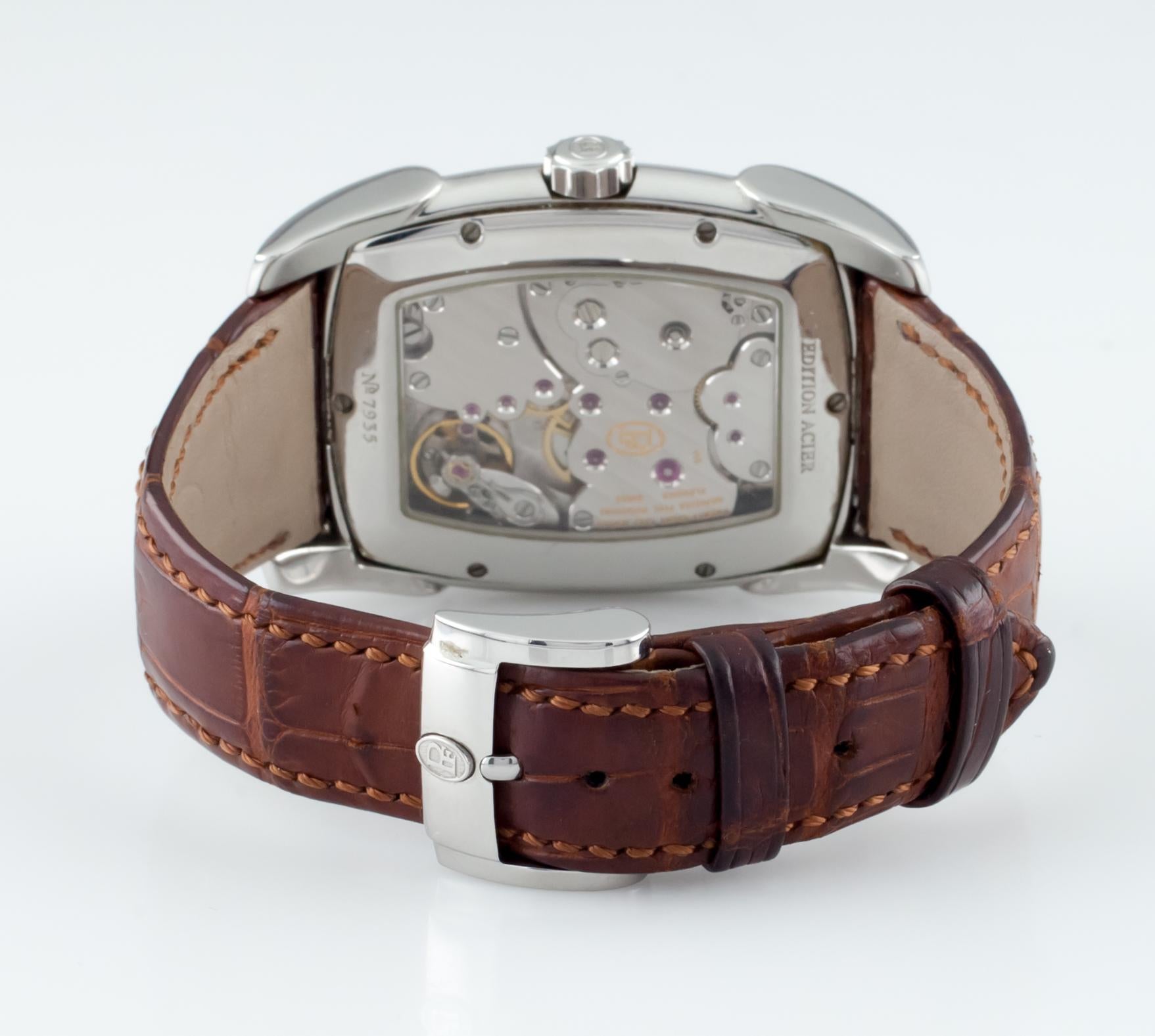 Parmigiani Fleurier Kalpa XL Hebdomadaire SS Men's Mechanical Watch w/ Case In Excellent Condition In Sherman Oaks, CA