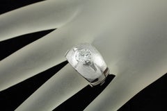 1.30 Carat Diamond 14 Karat White Gold Men's Solitaire Flex Ring