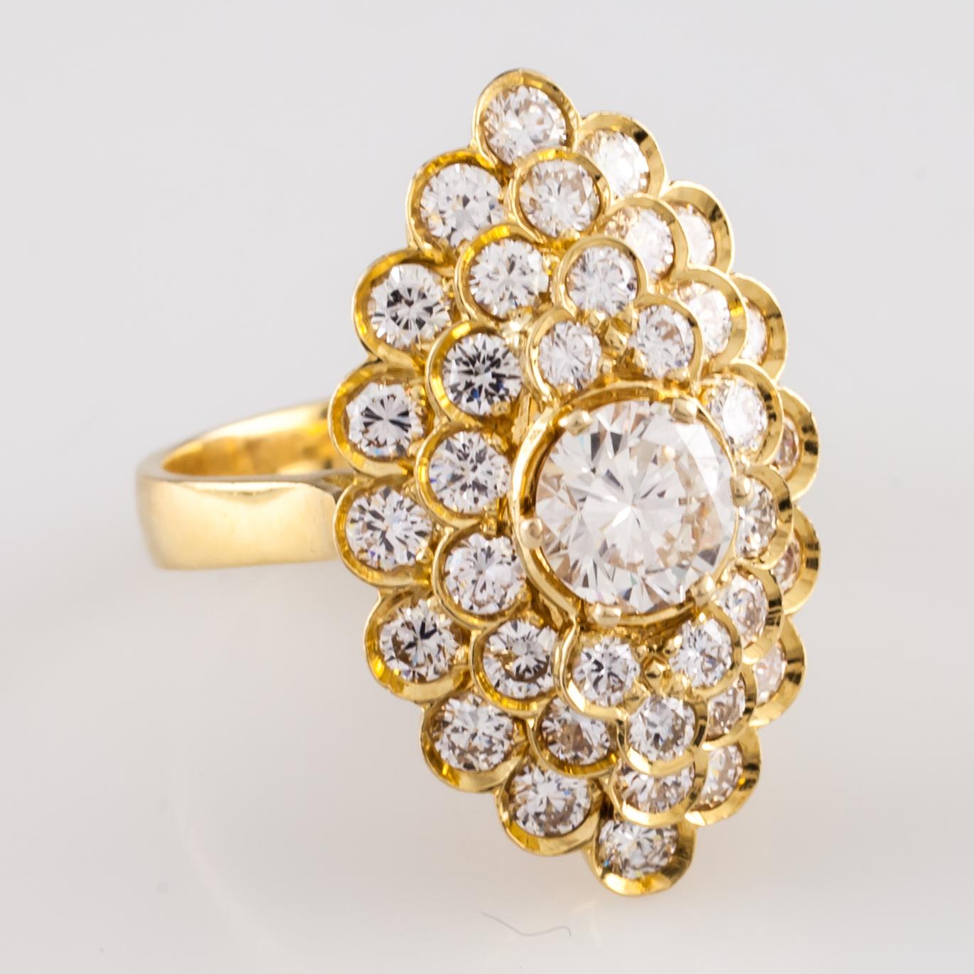 carrot gold cluster ring