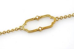 Judith Ripka Diamond Chelsea Link 18 Karat Yellow Gold Necklace