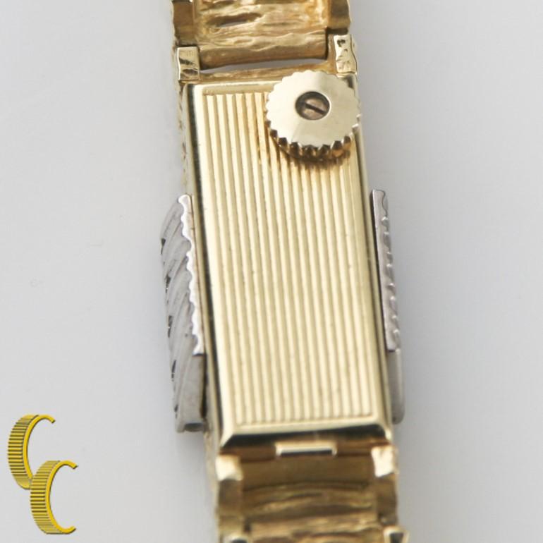 Women's Omega 18 Karat Yellow Gold and Diamond Hand-Winding Watch
