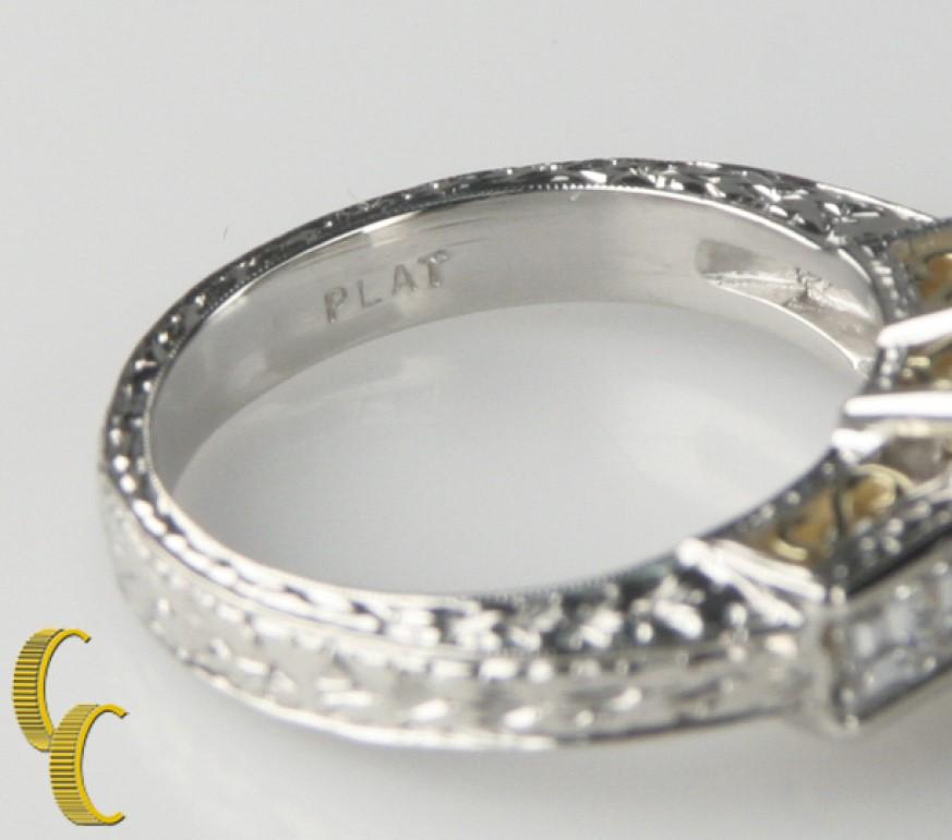 Men's 1.65 Carat Emerald-Cut Diamond Platinum Engagement Ring GIA Certified For Sale