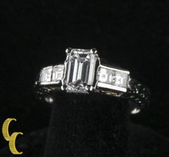 1.65 Carat Emerald-Cut Diamond Platinum Engagement Ring GIA Certified